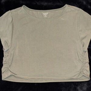 Olive Green Women's Cropped Active Top
